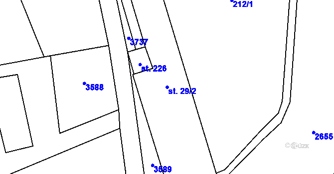 Parcela st. 29/2 v KÚ Vlčice u Trutnova, Katastrální mapa