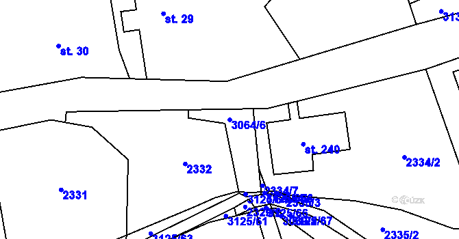 Parcela st. 3064/6 v KÚ Vlčice u Javorníka, Katastrální mapa