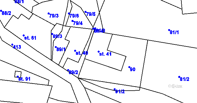 Parcela st. 41 v KÚ Vlčkov, Katastrální mapa
