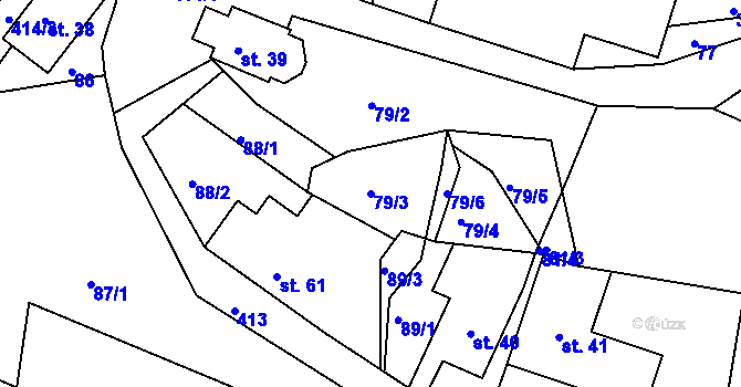 Parcela st. 79/3 v KÚ Vlčkov, Katastrální mapa