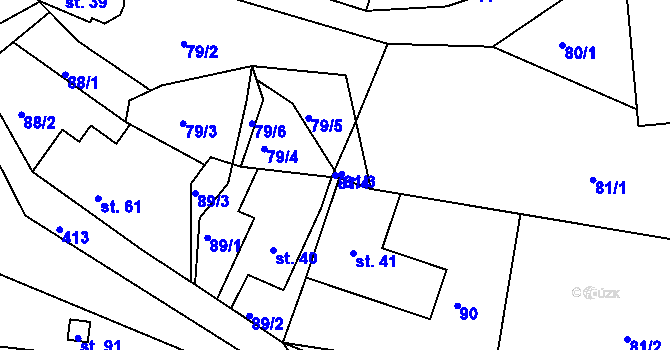 Parcela st. 81/4 v KÚ Vlčkov, Katastrální mapa