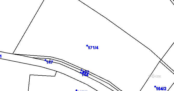 Parcela st. 171/4 v KÚ Vlčkov, Katastrální mapa