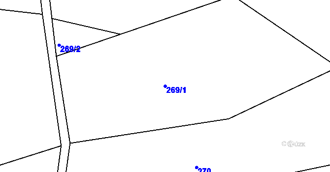 Parcela st. 269/1 v KÚ Vlčkov, Katastrální mapa