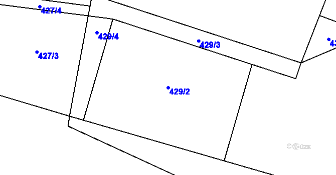 Parcela st. 429/2 v KÚ Vlčkov, Katastrální mapa