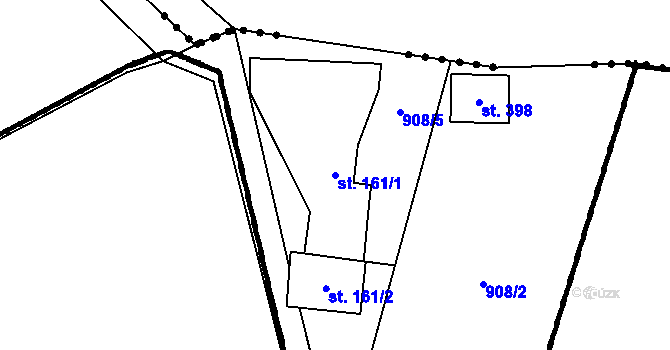 Parcela st. 161/1 v KÚ Vlčková, Katastrální mapa