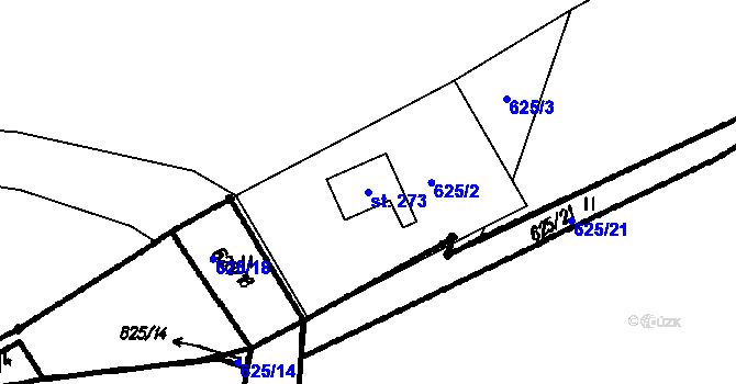 Parcela st. 273 v KÚ Vlčková, Katastrální mapa