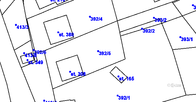 Parcela st. 392/5 v KÚ Vlčková, Katastrální mapa
