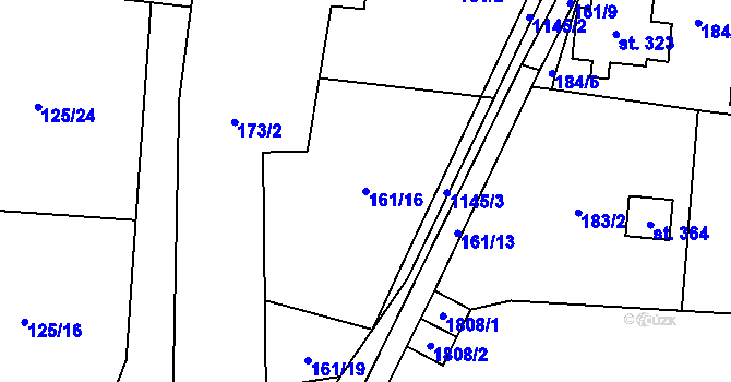 Parcela st. 161/16 v KÚ Vlčková, Katastrální mapa