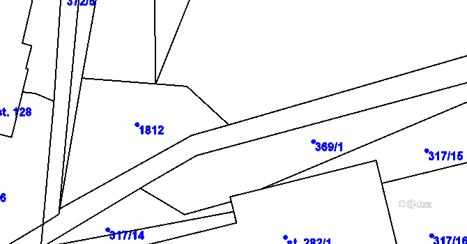 Parcela st. 365/18 v KÚ Vlčková, Katastrální mapa
