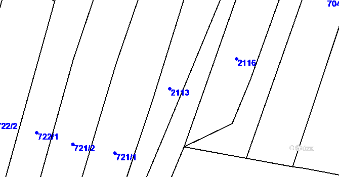 Parcela st. 2113 v KÚ Vlčková, Katastrální mapa