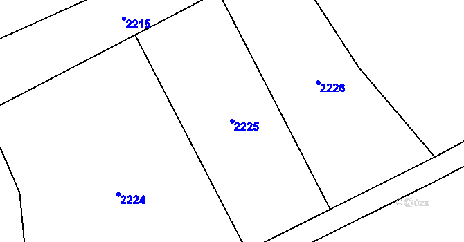 Parcela st. 2225 v KÚ Vlčková, Katastrální mapa