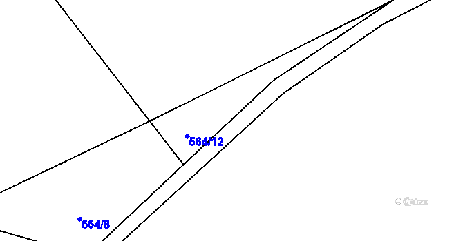 Parcela st. 564/7 v KÚ Vlčkovice u Mladkova, Katastrální mapa