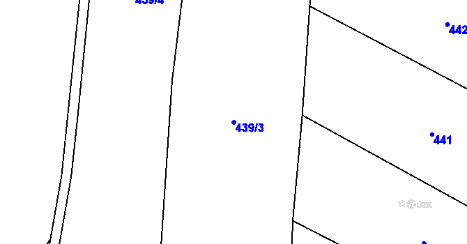 Parcela st. 439/3 v KÚ Vlčkovice u Mladkova, Katastrální mapa