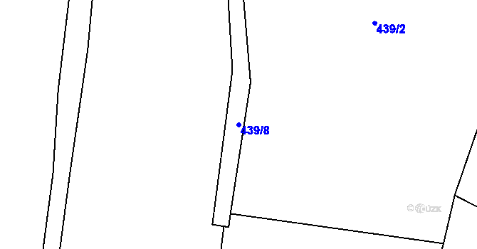 Parcela st. 439/8 v KÚ Vlčkovice u Mladkova, Katastrální mapa