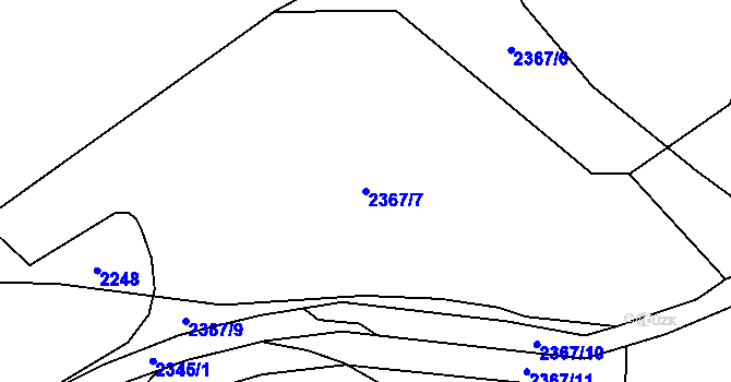 Parcela st. 2367/7 v KÚ Dolní Vlčkovice, Katastrální mapa
