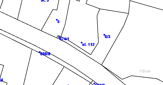 Parcela st. 112 v KÚ Horní Vlčkovice, Katastrální mapa