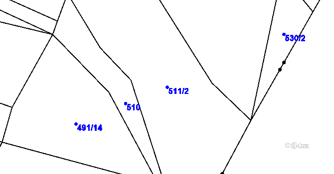 Parcela st. 511/2 v KÚ Vlčnov u Zavlekova, Katastrální mapa