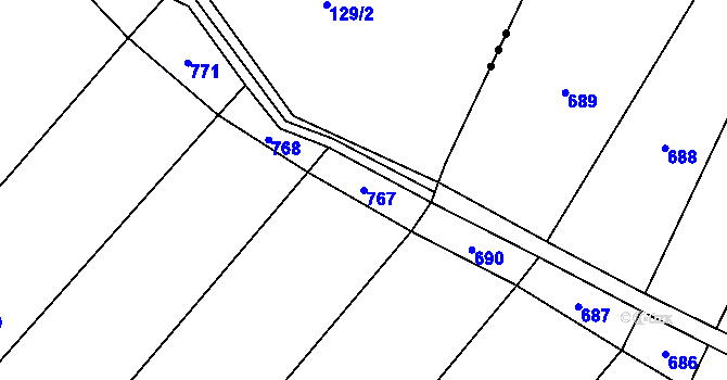 Parcela st. 767 v KÚ Vlčnov u Zavlekova, Katastrální mapa