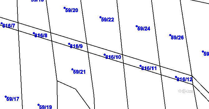 Parcela st. 816/10 v KÚ Vlčnov u Zavlekova, Katastrální mapa