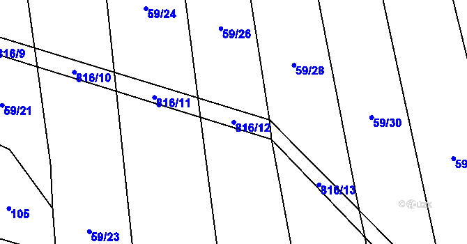 Parcela st. 816/12 v KÚ Vlčnov u Zavlekova, Katastrální mapa