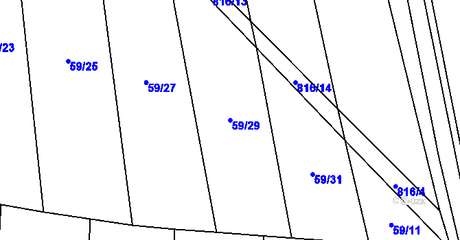Parcela st. 59/29 v KÚ Vlčnov u Zavlekova, Katastrální mapa