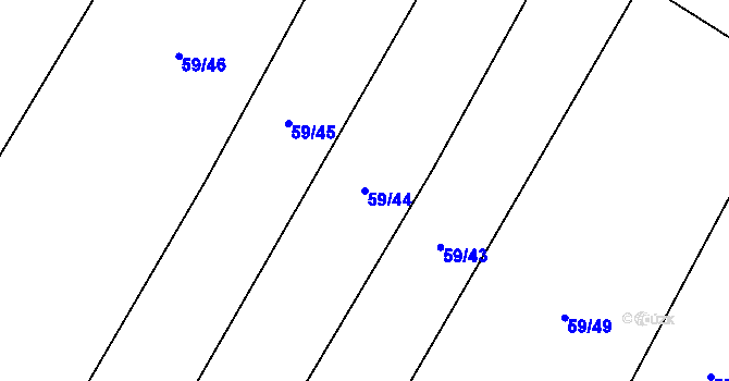 Parcela st. 59/44 v KÚ Vlčnov u Zavlekova, Katastrální mapa
