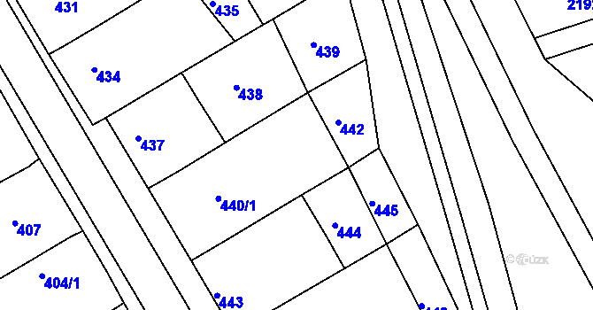 Parcela st. 441 v KÚ Vlčnov, Katastrální mapa