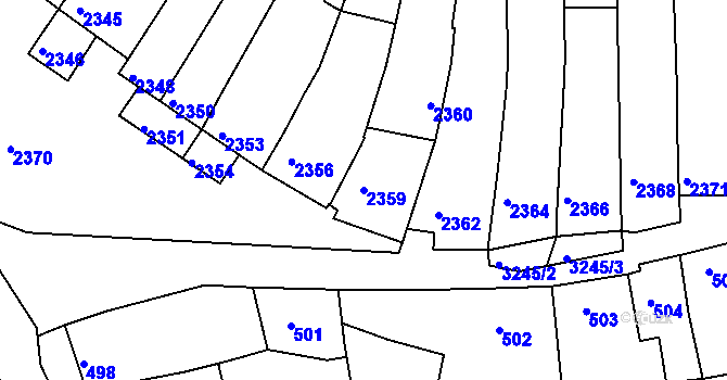 Parcela st. 2359 v KÚ Vlčnov, Katastrální mapa