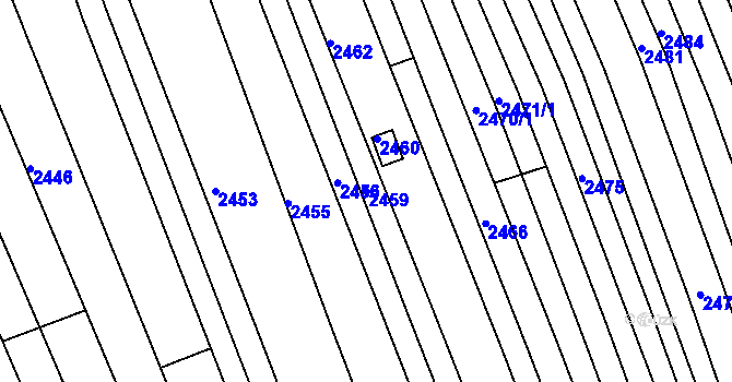 Parcela st. 2459 v KÚ Vlčnov, Katastrální mapa