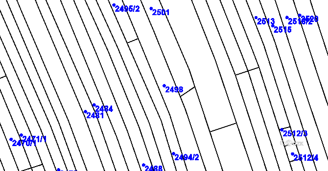 Parcela st. 2498 v KÚ Vlčnov, Katastrální mapa