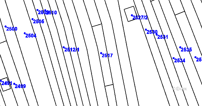 Parcela st. 2517 v KÚ Vlčnov, Katastrální mapa