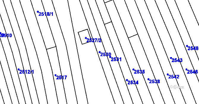 Parcela st. 2530 v KÚ Vlčnov, Katastrální mapa