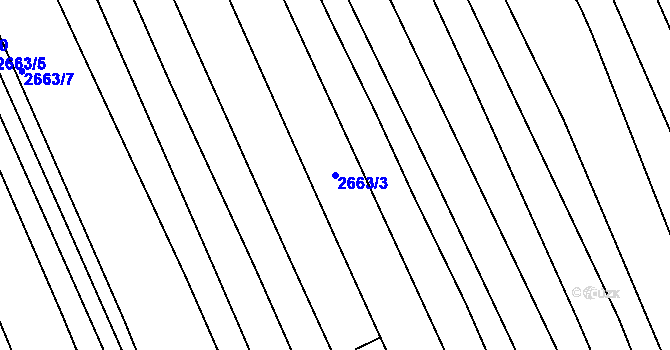 Parcela st. 2663/3 v KÚ Vlčnov, Katastrální mapa