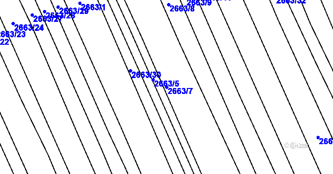 Parcela st. 2663/7 v KÚ Vlčnov, Katastrální mapa