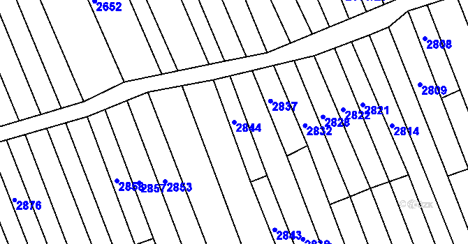 Parcela st. 2844 v KÚ Vlčnov, Katastrální mapa