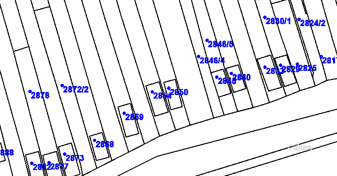 Parcela st. 2850 v KÚ Vlčnov, Katastrální mapa