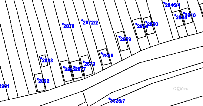 Parcela st. 2868 v KÚ Vlčnov, Katastrální mapa