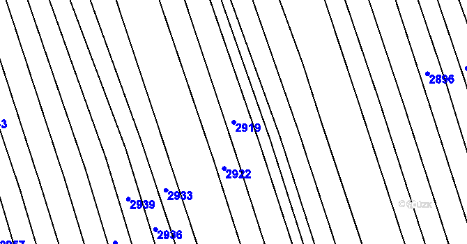 Parcela st. 2919 v KÚ Vlčnov, Katastrální mapa