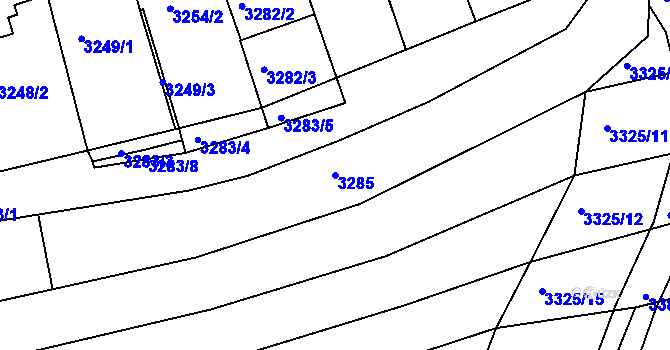 Parcela st. 3285 v KÚ Vlčnov, Katastrální mapa