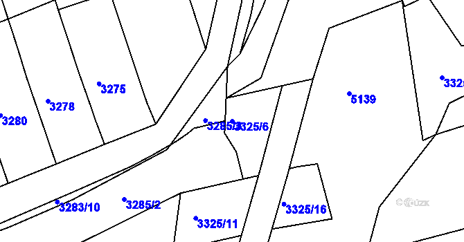 Parcela st. 3325/6 v KÚ Vlčnov, Katastrální mapa