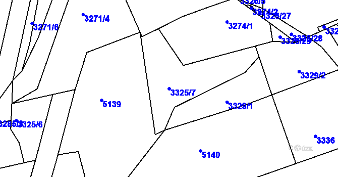 Parcela st. 3325/7 v KÚ Vlčnov, Katastrální mapa
