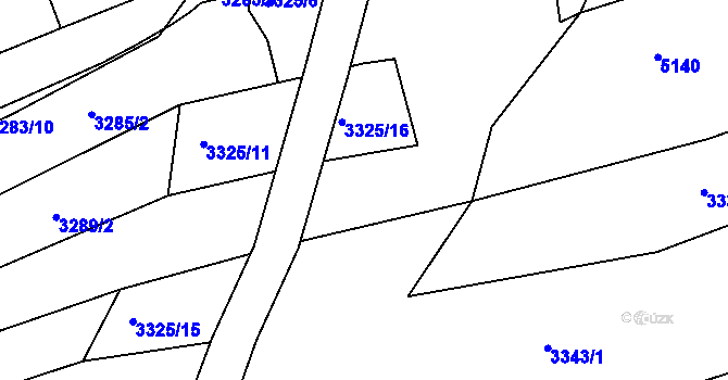 Parcela st. 3325/8 v KÚ Vlčnov, Katastrální mapa