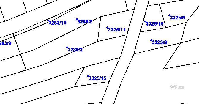 Parcela st. 3325/12 v KÚ Vlčnov, Katastrální mapa