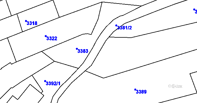 Parcela st. 3381/5 v KÚ Vlčnov, Katastrální mapa