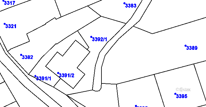 Parcela st. 3381/8 v KÚ Vlčnov, Katastrální mapa