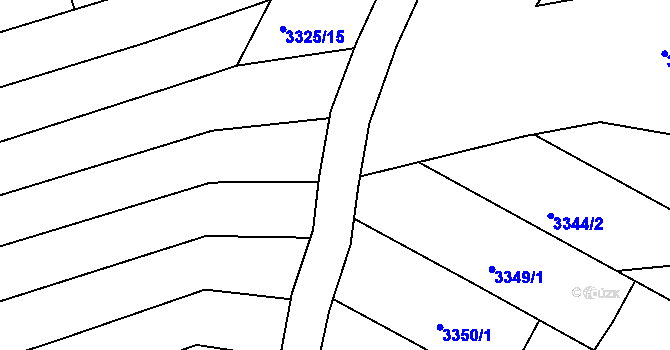 Parcela st. 3381/21 v KÚ Vlčnov, Katastrální mapa