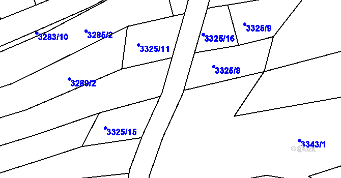 Parcela st. 3381/25 v KÚ Vlčnov, Katastrální mapa