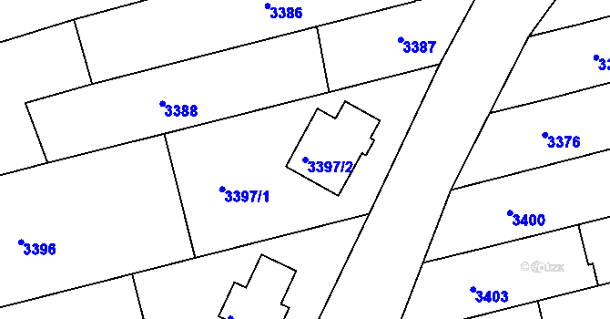 Parcela st. 3397/2 v KÚ Vlčnov, Katastrální mapa