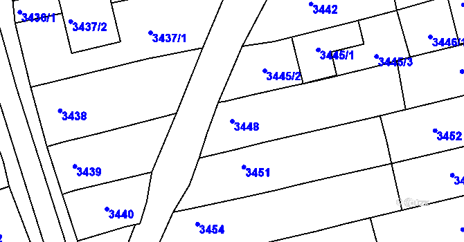 Parcela st. 3448 v KÚ Vlčnov, Katastrální mapa