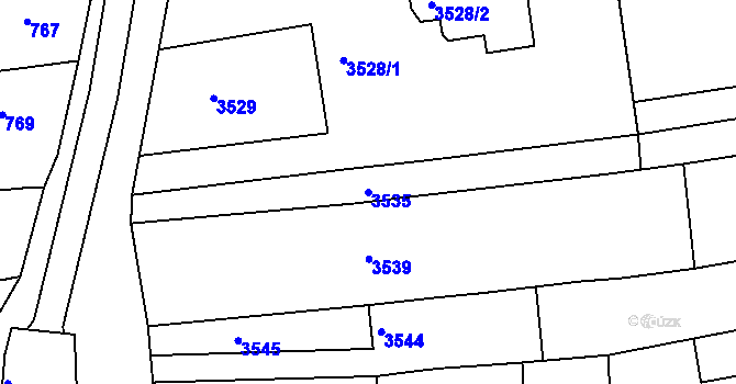 Parcela st. 3535 v KÚ Vlčnov, Katastrální mapa